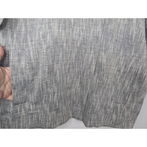 Eileen Fisher Cotton Linen Slub Oversized Boxy Jacket in Dark Pearl - Picture 4 of 8